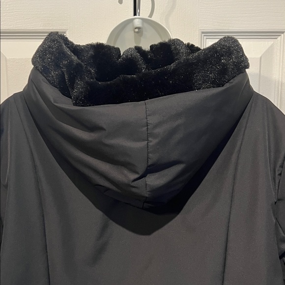 Guillaume Black Hooded Faux Fur Lined Coat Size L - Picture 10 of 15